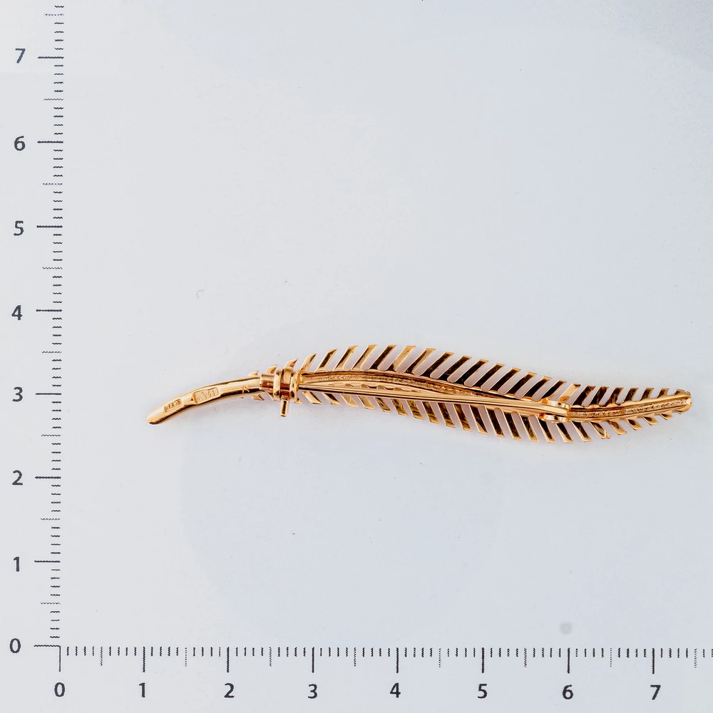 Брошь из красного золота 583 пробы