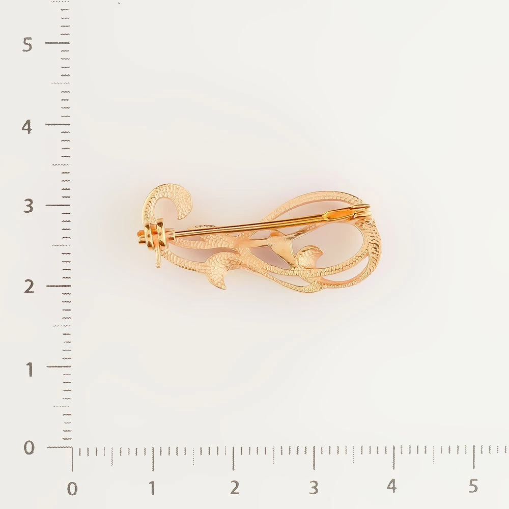 Брошь из красного золота 585 пробы