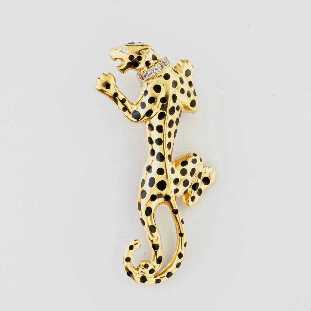 Подвес с эмалью из желтого золота 585 пробы