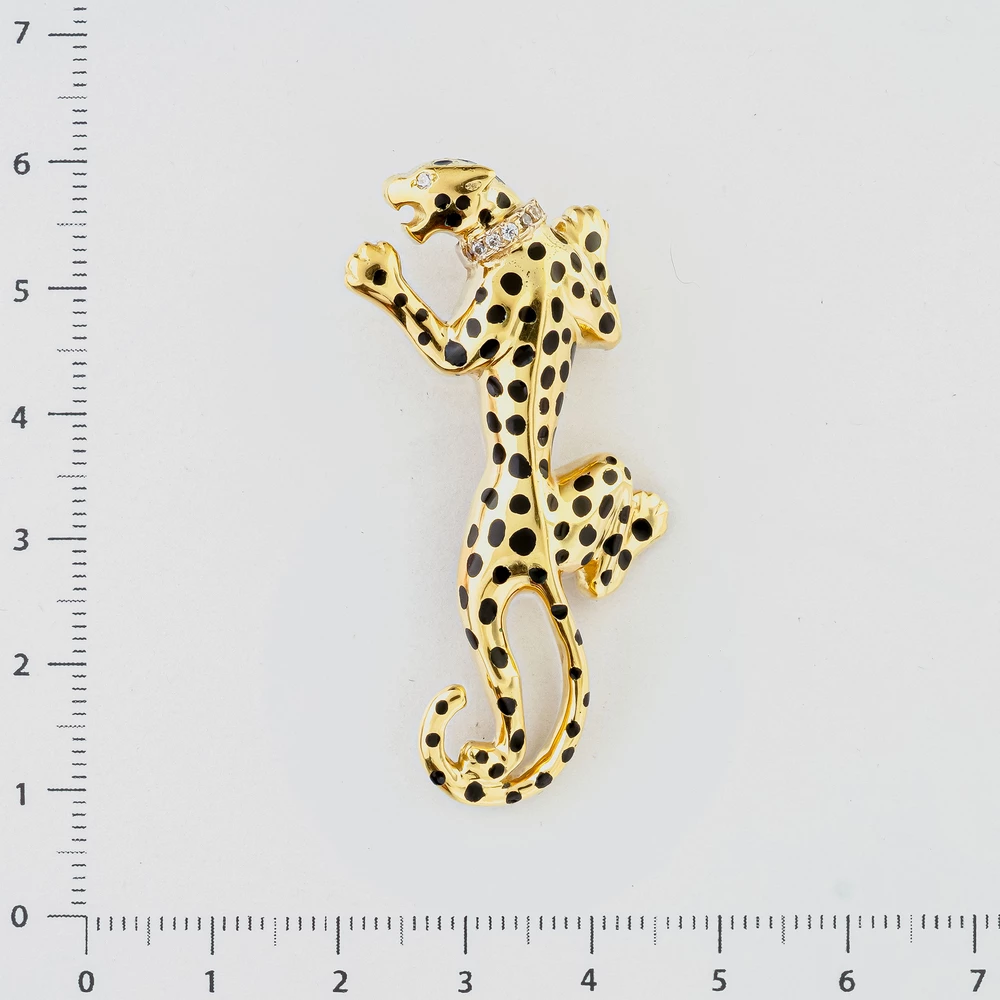 Подвес с эмалью из желтого золота 585 пробы