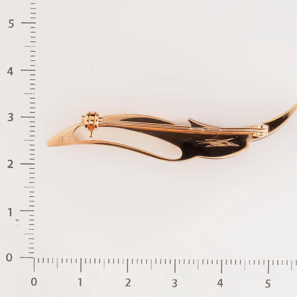 Брошь из красного золота 585 пробы