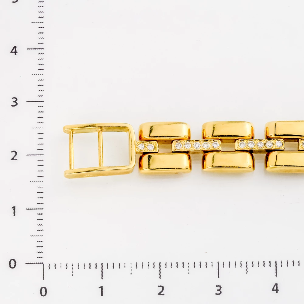 Часы с браслетом с бриллиантом из желтого золота 750 пробы