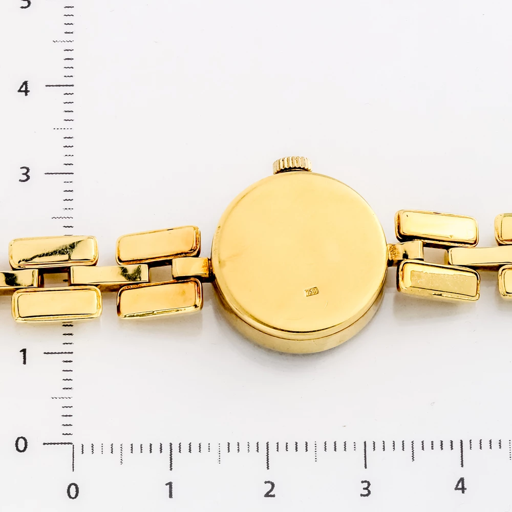 Часы с браслетом с бриллиантом из желтого золота 750 пробы