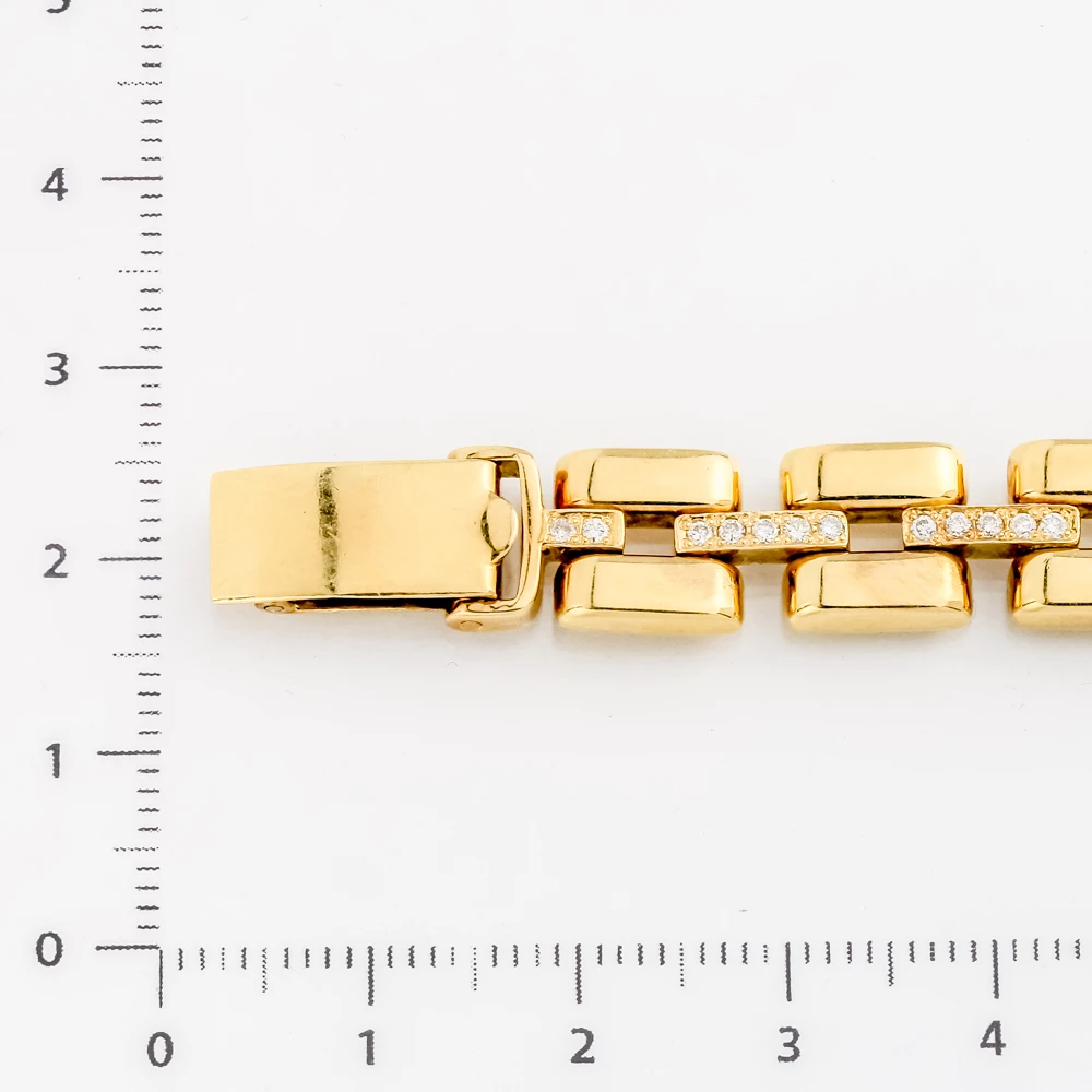 Часы с браслетом с бриллиантом из желтого золота 750 пробы