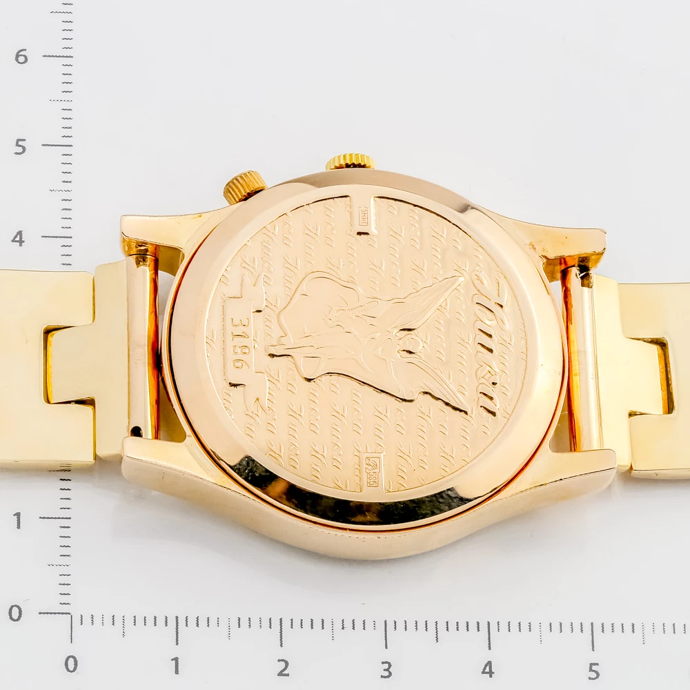 Часы с браслетом с фианитом из красного золота 585 пробы