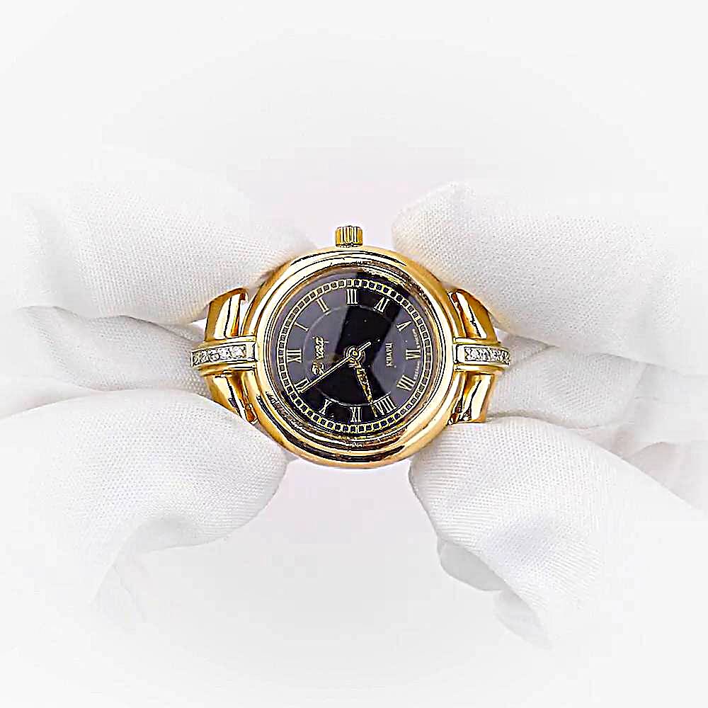 Часовой корпус с фианитом из красного золота 585 пробы 1