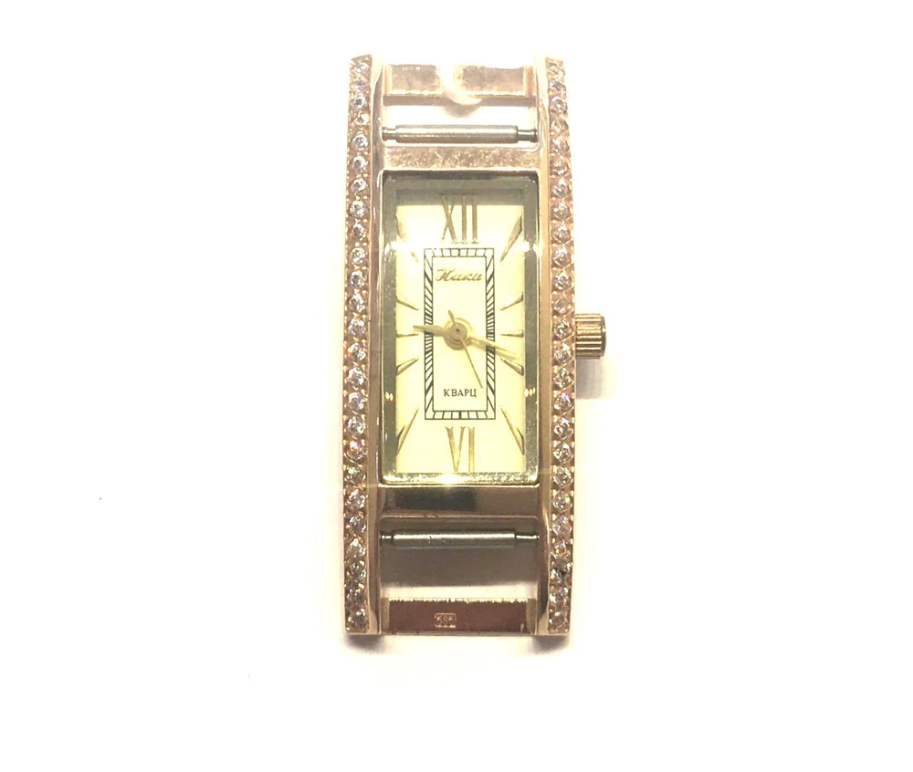 Часовой корпус с фианитом из красного золота 585 пробы