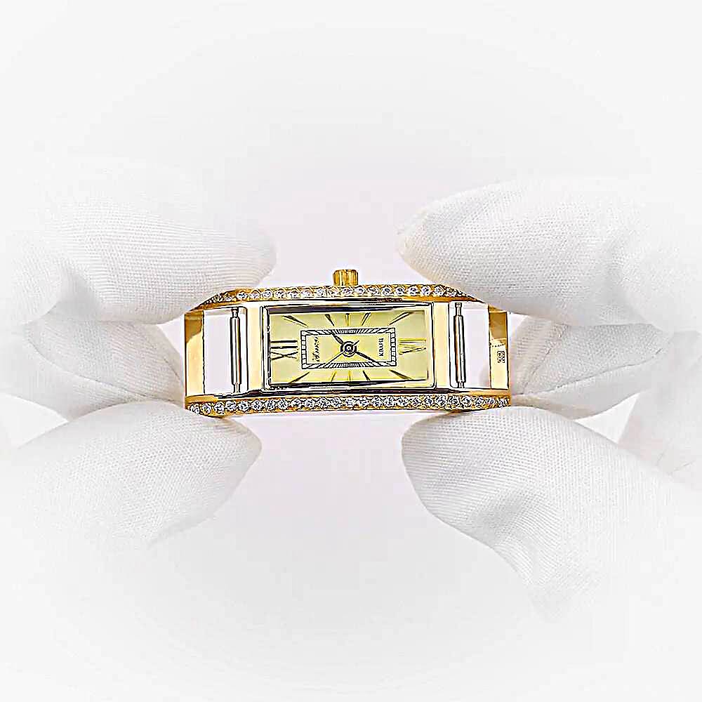 Часовой корпус с фианитом из красного золота 585 пробы 1