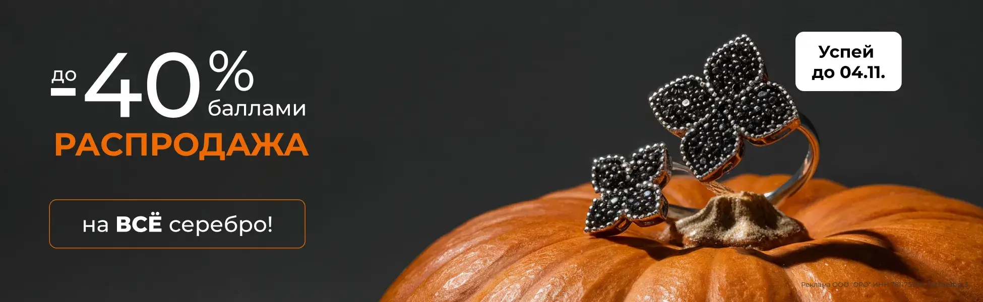 До -40% баллами на все серебро До -40% баллами на все серебро